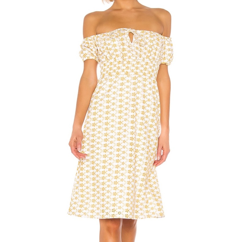 LPA Mattia Dress Yellow White Floral